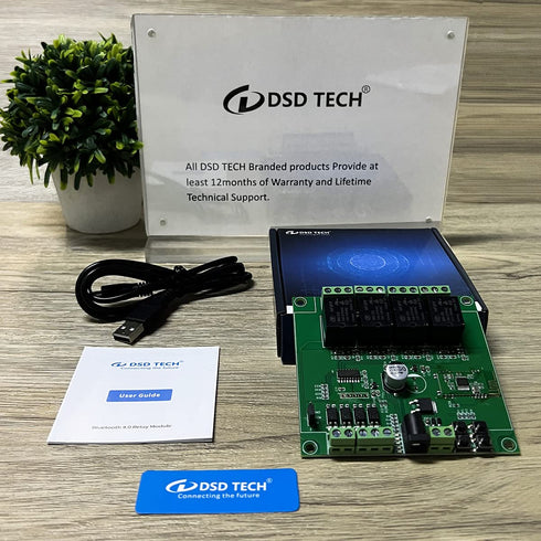 DSD TECH 4 Channels Bluetooth Relay Module for Remote Control Switch, Compatible with iPhone and Android 4.3