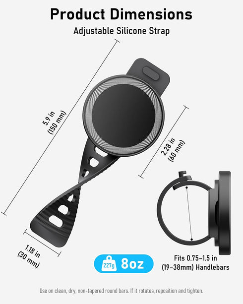 NINEFATICS 17x N52 1217 Stroller Phone Holder, Compatible with MagSafe, Magnetic Handlebar Mount, Strong Magnets, Fits