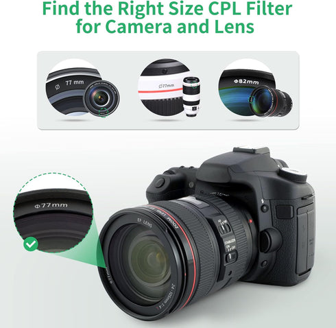 PROfezzion 40.5mm Circular Polarizer Filter for Sony A6000 A6100 A6300 A6400 ZV-E10 with E PZ 16-50mm Lens