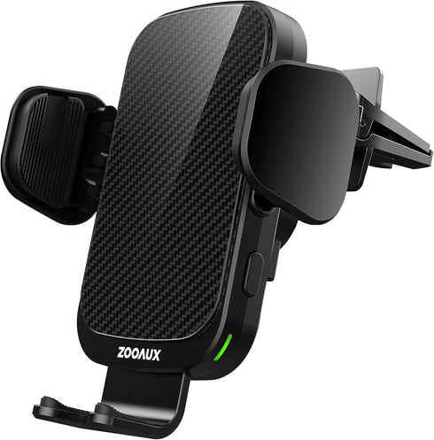 ZOOAUX Wireless Car Charger Vent Mount, 15W Fast Charging Auto-Clamping Car Phone Holder for iPhone and Samsung