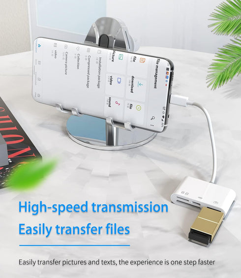 SD Card Reader for iPhone Dongle (2Pack), Lightning to USB Micro SD TF Charger Cable OTG Adapter for iPhone 14/13/12/11