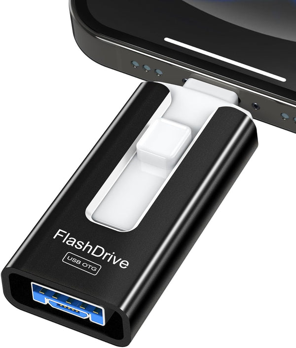USB Flash Drive 512GB, External Data Storage Thumb Drive Compatible with Phone, Pad, Android, PC (Black)
