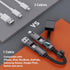 pzoz Portable Keychain Charger Short Cable with LED Display, 4-in-1 Multi USB C Fast Charging Combo for iPhone iPad