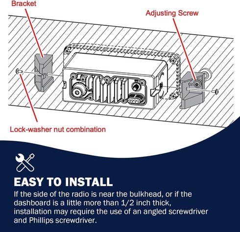 MMB-84 Fixed VHF Flush Mount Kit for Standard Horizon Marine Radio