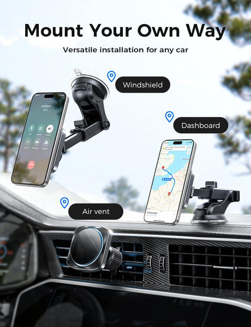 CHGeek 15W Magsafe Car Mount Charger, Wireless Magnetic Phone Holder for iPhone 15 14 13 12