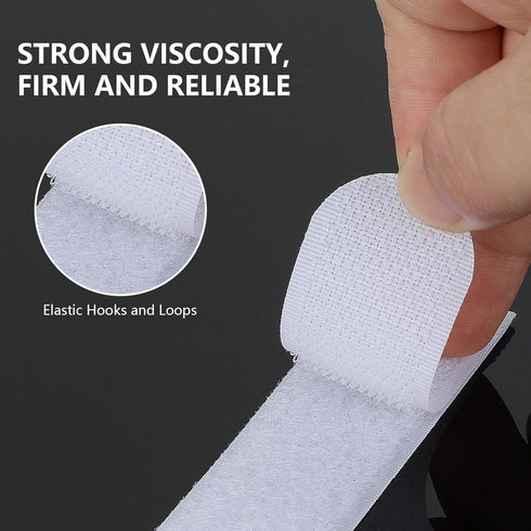 Pasow Adjustable Cable Ties Organizer Fastener, Plastic Buckle, White, 12 Inch, 50Pcs