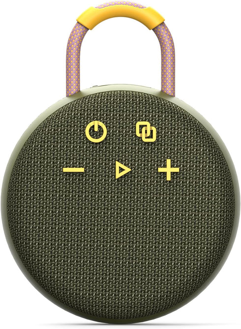 Musibaby Rugged Mini Clip-On Speaker BT 5.3, Waterproof Build, Shock-Resistant Rubber Shell, Great