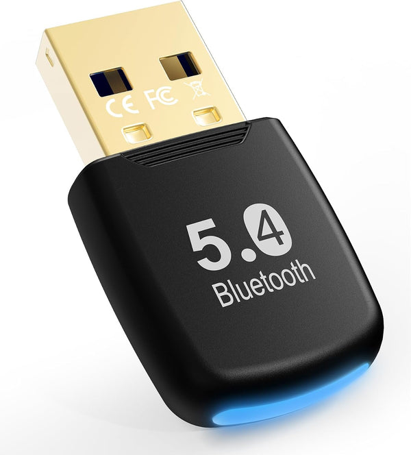 RENGOGA 5.4 Bluetooth Dongle - 20M Range USB Adapter for PC, Plug and