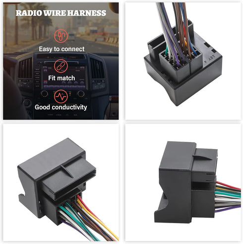 RED WOLF Aftermarket Stereo Radio Replacement Wire Harness Cable Connector for Volkswagen, BMW, Audi