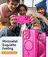 CANSHN iPhone 15 Pro Max Case - Shockproof, Translucent Matte, Full Camera Protection, MagSafe Compatible - Hot Pink