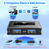 3.0 2 2 2 2 USB Switch, USB Switcher in Out, Switcher Computers Sharing Devices for Printer, Keyboard, Scanner, Mouse