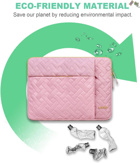 Lacdo 13 inch Laptop Sleeve Case for MacBook Air/Pro and iPad Pro, Waterproof Storage for 13 inch Devices (Sakura Pink)