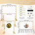 8.2FT 2 Square Backdrop Stand Heavy Duty, Gold Metal Wedding Arch Frame Adjustable, Change Over The Table Rod Stand