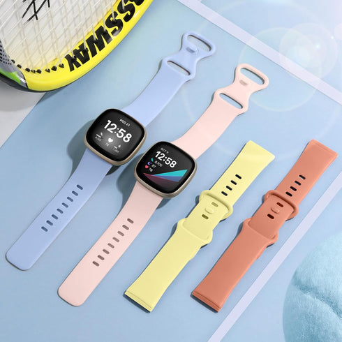 Getino Silicone Sport Bands for Fitbit Sense 2/Sense/Versa 4/3, Compatible Accessories for Men Women, Small