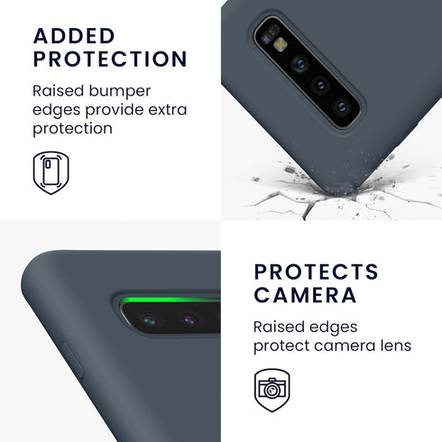 kwmobile Case for Samsung Galaxy S10, TPU Silicone Phone Cover with Soft Finish, Dark Slate Color