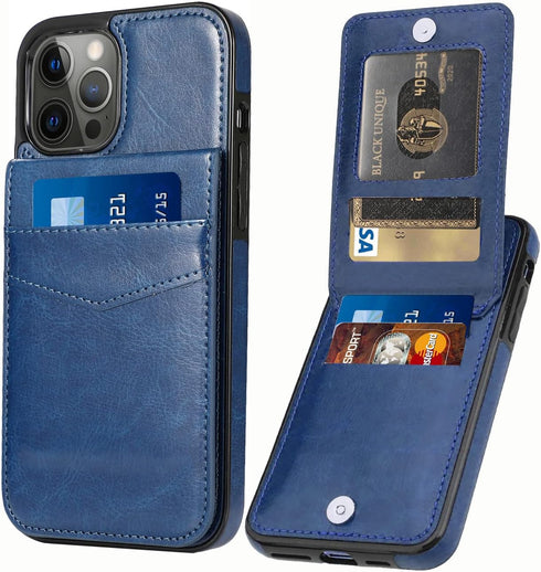 iPhone 13 Pro Max Wallet Case - PU Leather Wallet Case with Credit Card Holder for Men and Women