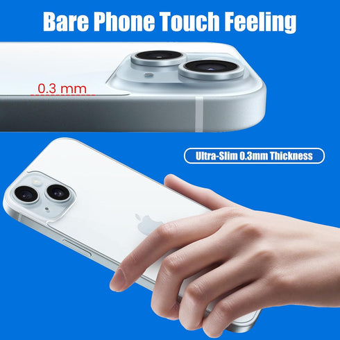 iPhone 15 Plus Back Screen Protector 2 Pack, Tempered Glass, Anti-Scratch, Bare-Phone Touch, 6.7 inch.