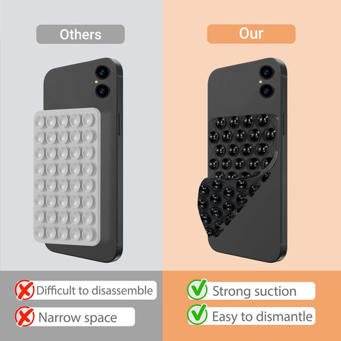 Rwotlls 6 Pack Silicone Double-Sided Suction Cup Phone Case Detachable Mount, Hands-Free Strong Grip Holder Stand