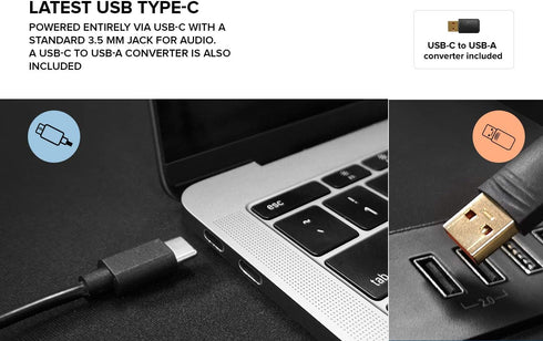 Creative Pebble V2 - Minimalistic 2.0 USB-C Powered Desktop Speakers, 3.5 mm AUX-in, Up to 8W RMS Power for Computers and Laptops, Type-A Adapter Included and Extended Cable (Black)