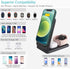 Wireless Charger, 3 in 1 Qi-Certified Folding Fast Charging Station for iPhone 14/13/12/11, Apple Watch, AirPods