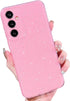 Compatible with Samsung Galaxy S23 FE Case, Cute Neon Bright Color Glitter Bling Thin Slim Shockproof Case, Pink
