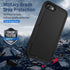 Heavy-Duty Tough Rugged Case with Screen Protector for iPhone SE 2022/2020/SE3/7/8, Military Grade Drop Tested, Black.