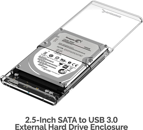 SABRENT 2.5 Inch SATA to USB 3.0 Tool Free Clear External Hard Drive Enclosure, Optimized for SSD