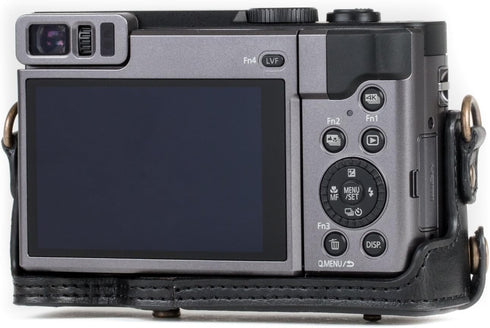 MegaGear MG1258 Ever Ready Leather Camera Case for Panasonic Lumix DC-ZS80/DC-ZS70/DC-TZ90 (Black)