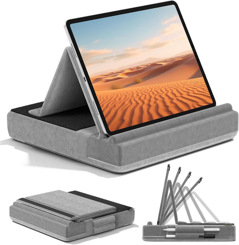 KDD Tablet Pillow Stand, Multi-Angle Viewing Ipad Holder for Lap, Bed and Desk,