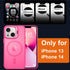 Hot Pink Magnetic Case for iPhone 13 & 14, Shockproof, Matte Scratch-Resistant, Built-in Stash Stand, Magsafe