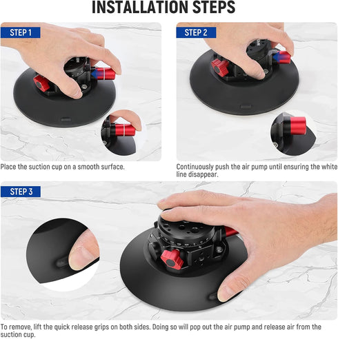 NEEWER 6"/15.2cm Camera Suction Cup Mount with Ball Head Magic Arm for Car Windshield Dash, Compatible with Camera/Phone