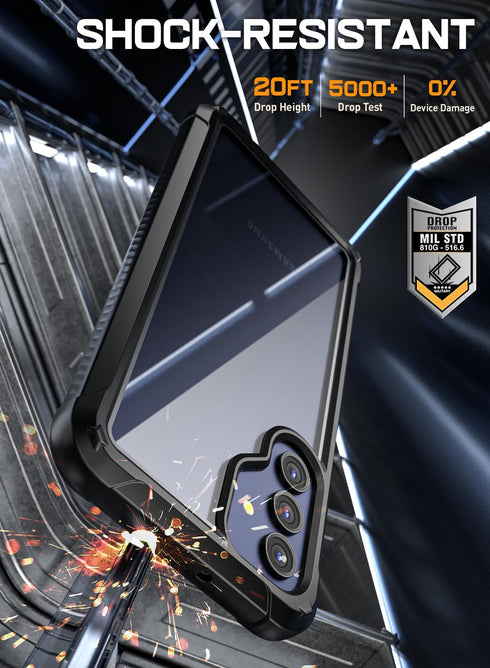 Shop Poetic Guardian Case for Samsung Galaxy A15 5G: Full-Body Hybrid, 20 FT Mil-Grade Drop Tested, Black/Clear.