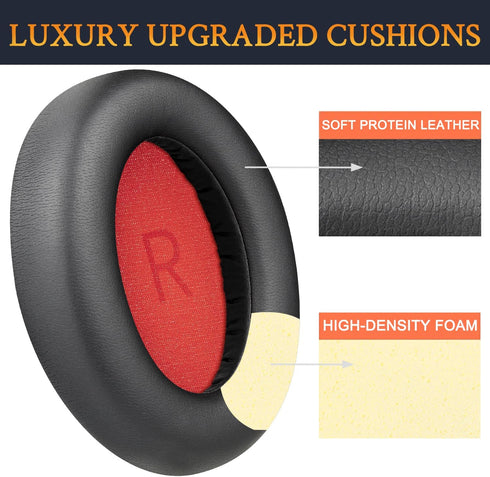 SOULWIT Earpads Cushions Replacement for 1MORE SonoFlow/SonoFlow SE Headphones, Soft Protein Leather Noise Isolation