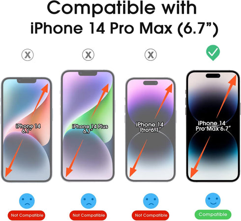 amFilm Screen Protector OneTouch Compatible with iPhone 14 Pro Max 6.7", Dynamic Island Compatible- with Easy Installation Kit, Full Coverage Case Friendly, Tempered Glass, 2 Pack