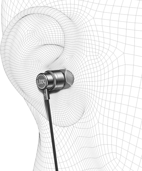 UliX Rider Wired Earbuds - In-Ear Headphones with Microphone, 5 Years Warranty, Anti-Tangle Cable, Ear Buds for iPhone,