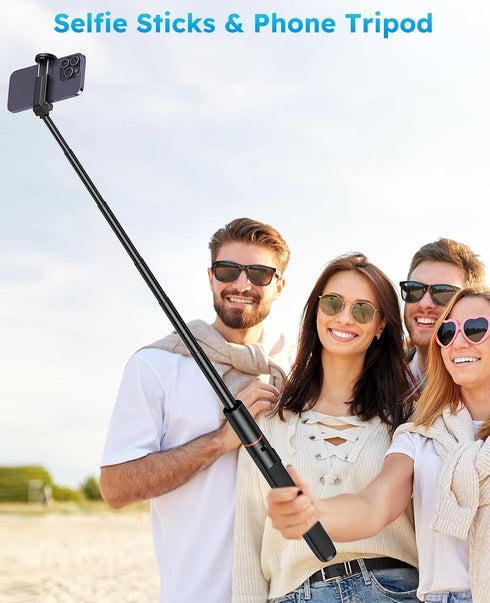 VRIG Direct 63" iPhone17 16 15 VRIG Phone Selfie Stick Tripod,Extendable Cell Phone Tripod Stand with Wireless Remote
