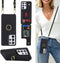 Samsung Galaxy S21 Ultra Case with Card Holder and Strap for Women, Crossbody Lanyard, Ring Stand, Snap Clasp, Phone