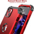 IDweel iPhone 15 Case - Red, 3-in-1 Shockproof Hybrid, Hard PC & Soft Silicone Bumper, with Tempered Glass Protector.