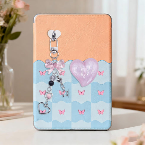 QYRCXX Set Cute Charm with Dust Plug Type C/USB C &Heart Grip Holder for Kindle, E-Reader Charm Chain Accessories