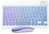 Bluetooth Keyboard and Mouse Combo for iPad, Rechargeable Wireless Keyboard & Mouse with 7-Color Backlit