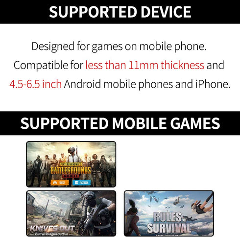 Z108 Mobile Gaming Controller, Compatible with PUBG Mobile/Fortnite/Call of Duty, Sensitive L1R1 Trigger for Android &