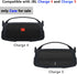 Silicone Cover Case for JBL Charge 4/Charge 5 Portable Bluetooth Speaker, Soft Skin Sleeve, Black