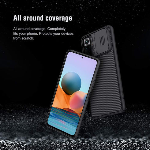 For Xiaomi Redmi Note 10 Pro Case, CamShield Slim Protective Cover with Camera Protector, Hard PC TPU (Black)