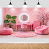 VeiVian 10X8ft Pink Vanity Backdrop Virtual Home Photography Background for Video Recording Live Video Zoom Calls Photo