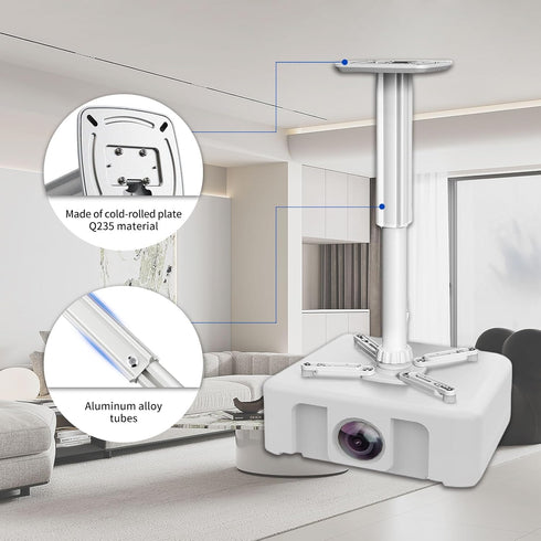 Jomard Universal Projector Ceiling Mount, Adjustable Height Extendable Arms, Ceiling Projector Mount for Home