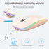 Uiosmuph LED Wireless Mouse - G12 Slim Rechargeable Silent Mouse with Receiver and Type C Adapter