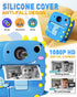 Kids Camera Instant Print, 1080P Digital Camera with Silicone Cover, Portable Travel Toy for Age 3-8, Blue