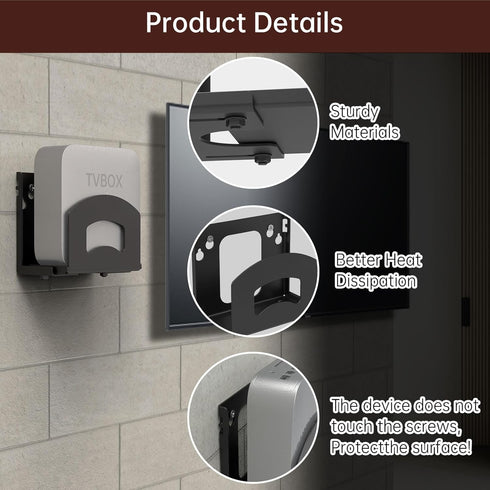 Adjustable Wall Mount Holder for Small Devices - Cable Box, DVD Players, Modems, Streaming Media