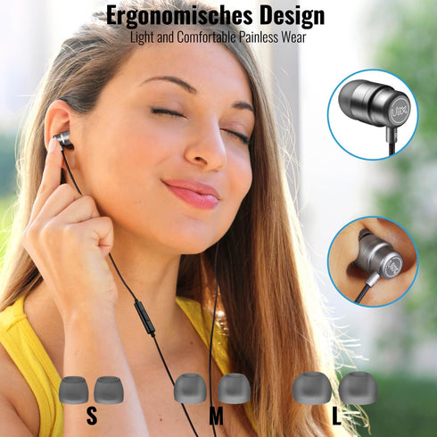 UliX Rider Wired Earbuds - In-Ear Headphones with Microphone, 5 Years Warranty, Anti-Tangle Cable, Ear Buds for iPhone,
