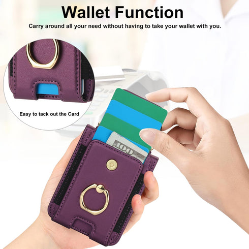 Asuwish 50 2024/Razr 2024 Plus2024 Phone Case for Motorola Moto Razr Ultra/Razr+ Plus Wallet Cover with Ring Crossbody